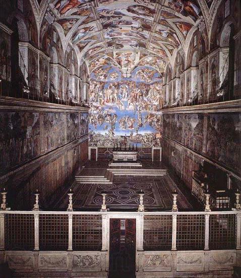 Michelangelo Buonarroti Interior of the Sistine Chapel Norge oil painting art
